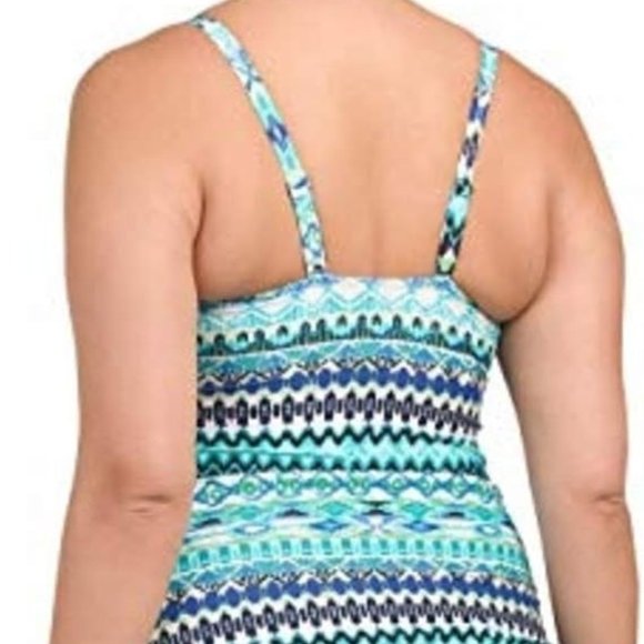Profile by Gottex Plus Buena Vista One-Piece Swim Dress, 22W - Picture 6 of 6